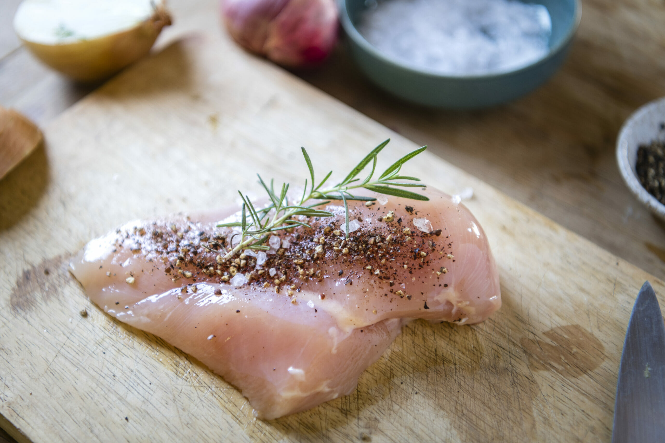 Raw chicken breast food photography recipe idea
